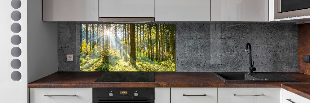 Crédence en verre avec motif Forêt au soleil