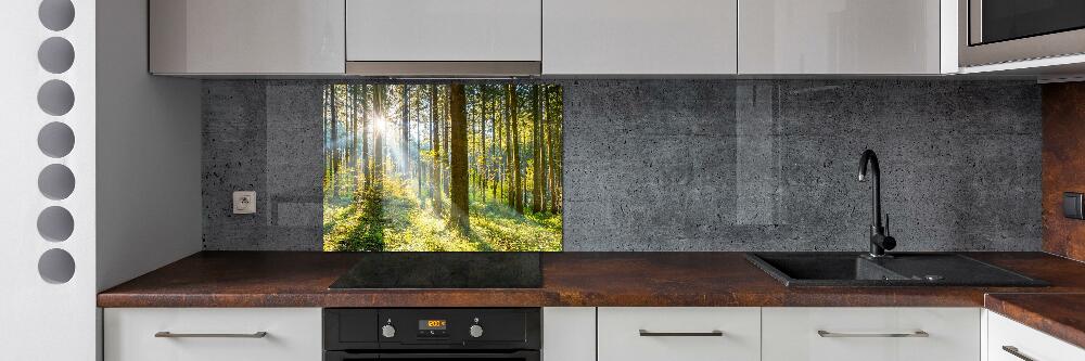 Crédence en verre avec motif Forêt au soleil