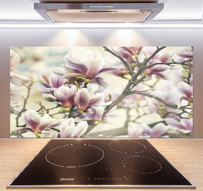 Crédence en verre avec motif Magnolia