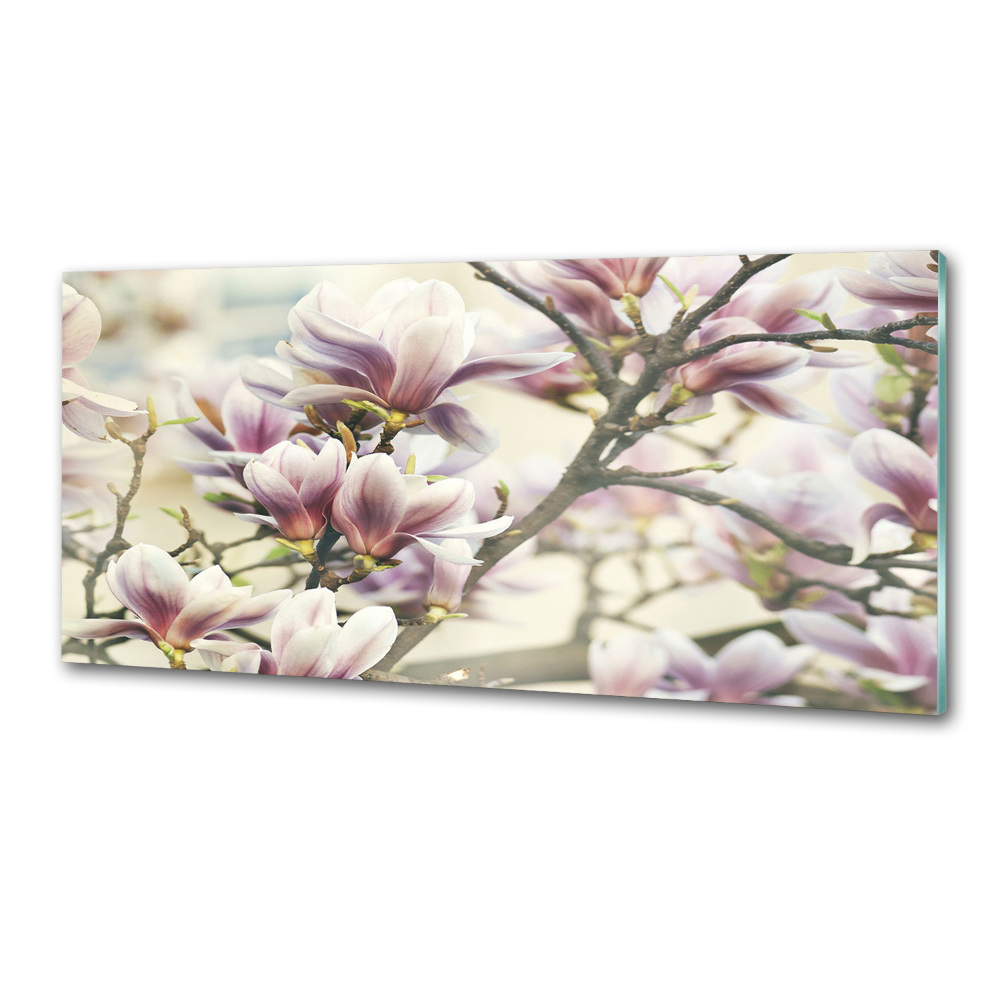 Crédence en verre avec motif Magnolia