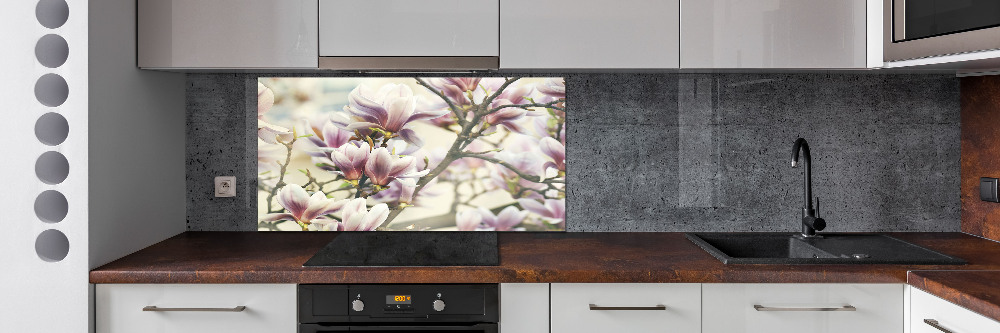 Crédence en verre avec motif Magnolia