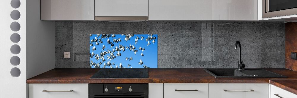 Crédence cuisine en verre Troupeau de pigeons