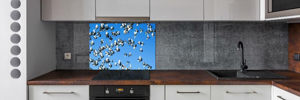 Crédence cuisine en verre Troupeau de pigeons