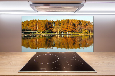 Crédence en verre avec motif Forêt de bord de lac