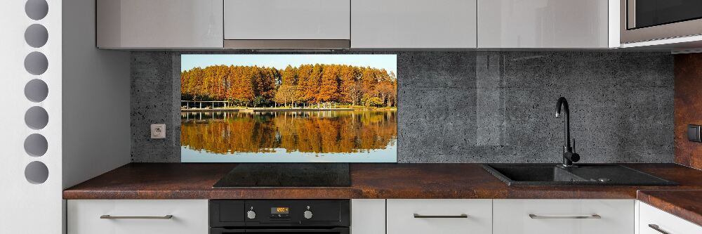 Crédence en verre avec motif Forêt de bord de lac