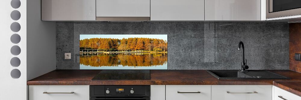 Crédence en verre avec motif Forêt de bord de lac