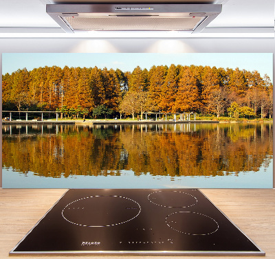 Crédence en verre avec motif Forêt de bord de lac