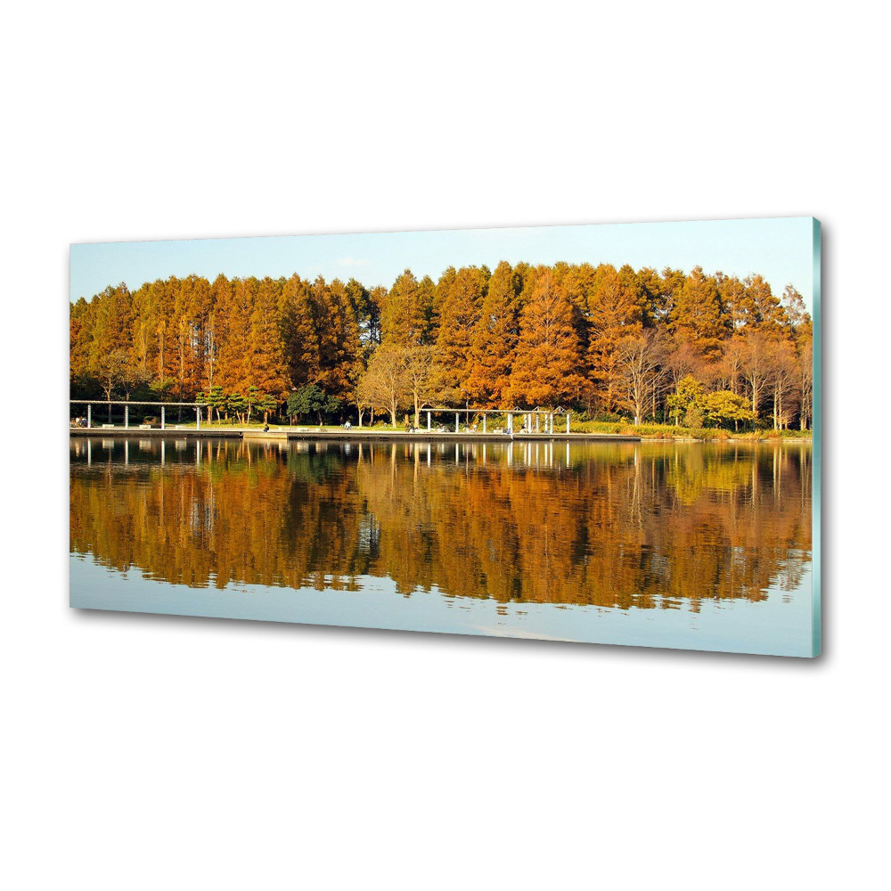 Crédence en verre avec motif Forêt de bord de lac