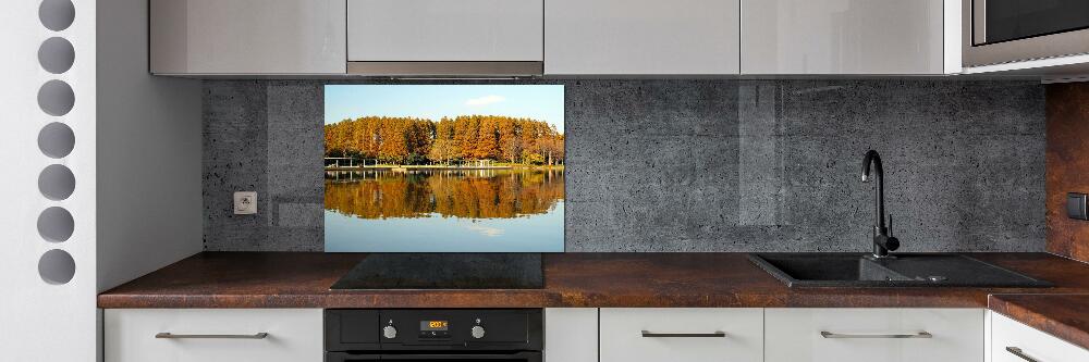 Crédence en verre avec motif Forêt de bord de lac