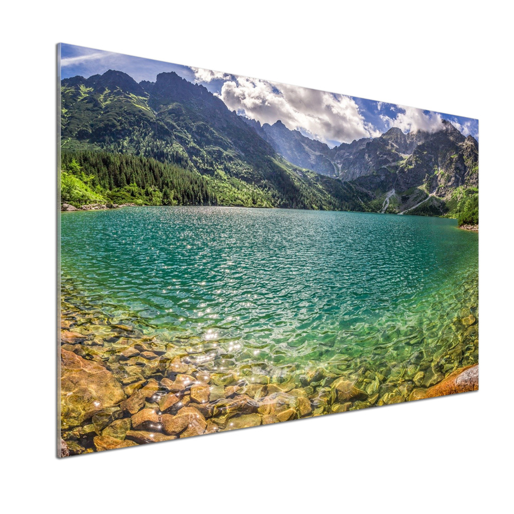 Crédence en verre avec motif Lac de montagne