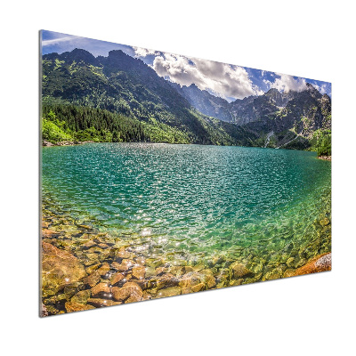 Crédence en verre avec motif Lac de montagne