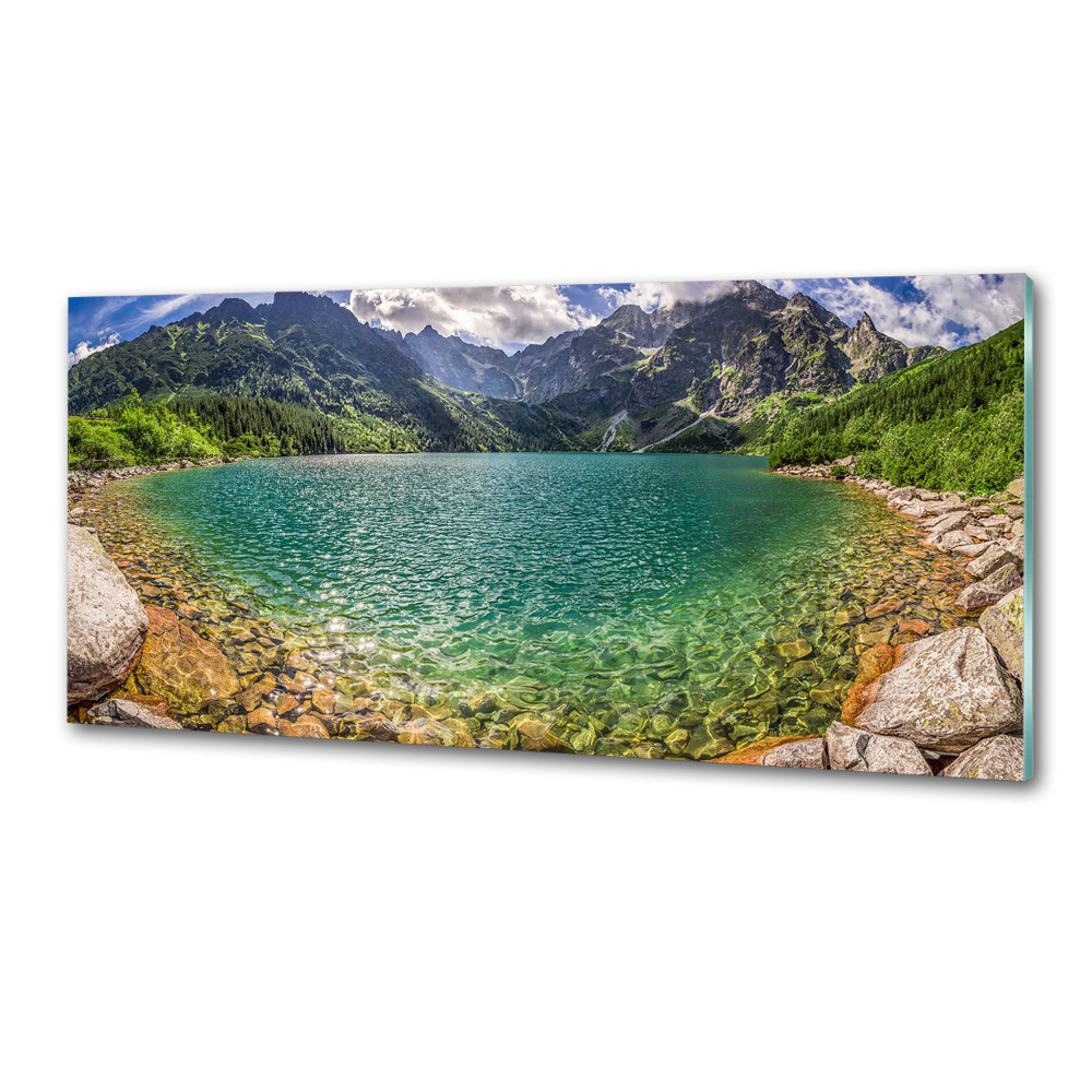 Crédence en verre avec motif Lac de montagne