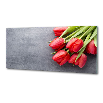 Panneau crédence cuisine Tulipes rouges