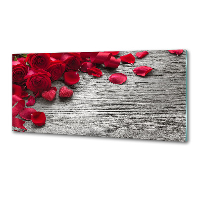 Crédence en verre avec motif Roses rouges