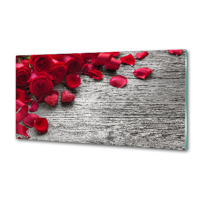 Crédence en verre avec motif Roses rouges