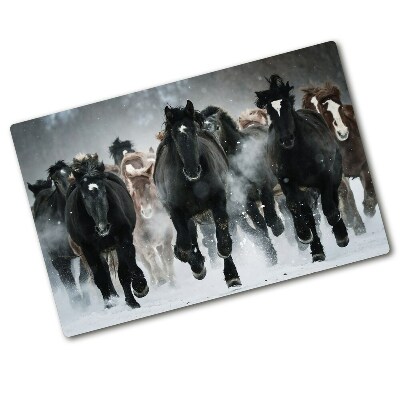 Protection plaque induction Chevaux au galop en hiver