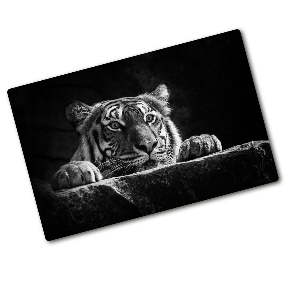 Protection plaque induction Tigre noir et blanc