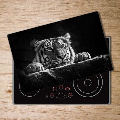 Protection plaque induction Tigre noir et blanc