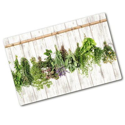 Planche à découper verre Herbes sur un fil