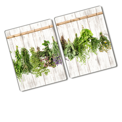 Planche à découper verre Herbes sur un fil