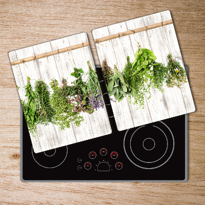 Planche à découper verre Herbes sur un fil