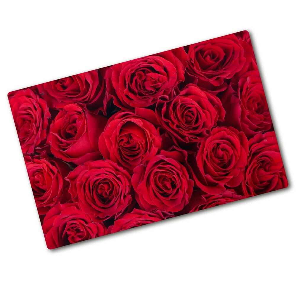 Protection pour plaque de cuisson Motif de roses rouges