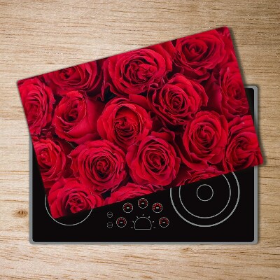 Protection pour plaque de cuisson Motif de roses rouges