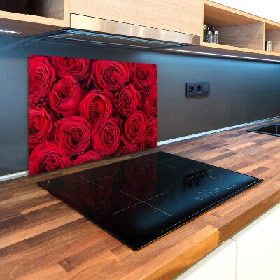 Protection pour plaque de cuisson Motif de roses rouges