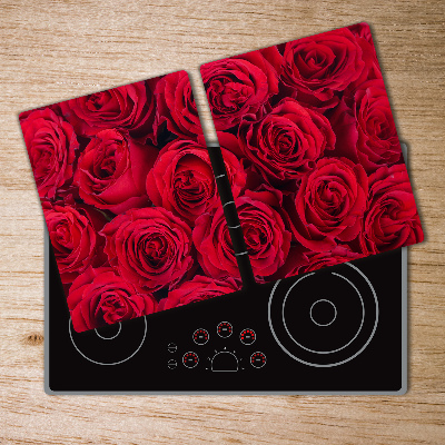 Protection pour plaque de cuisson Motif de roses rouges