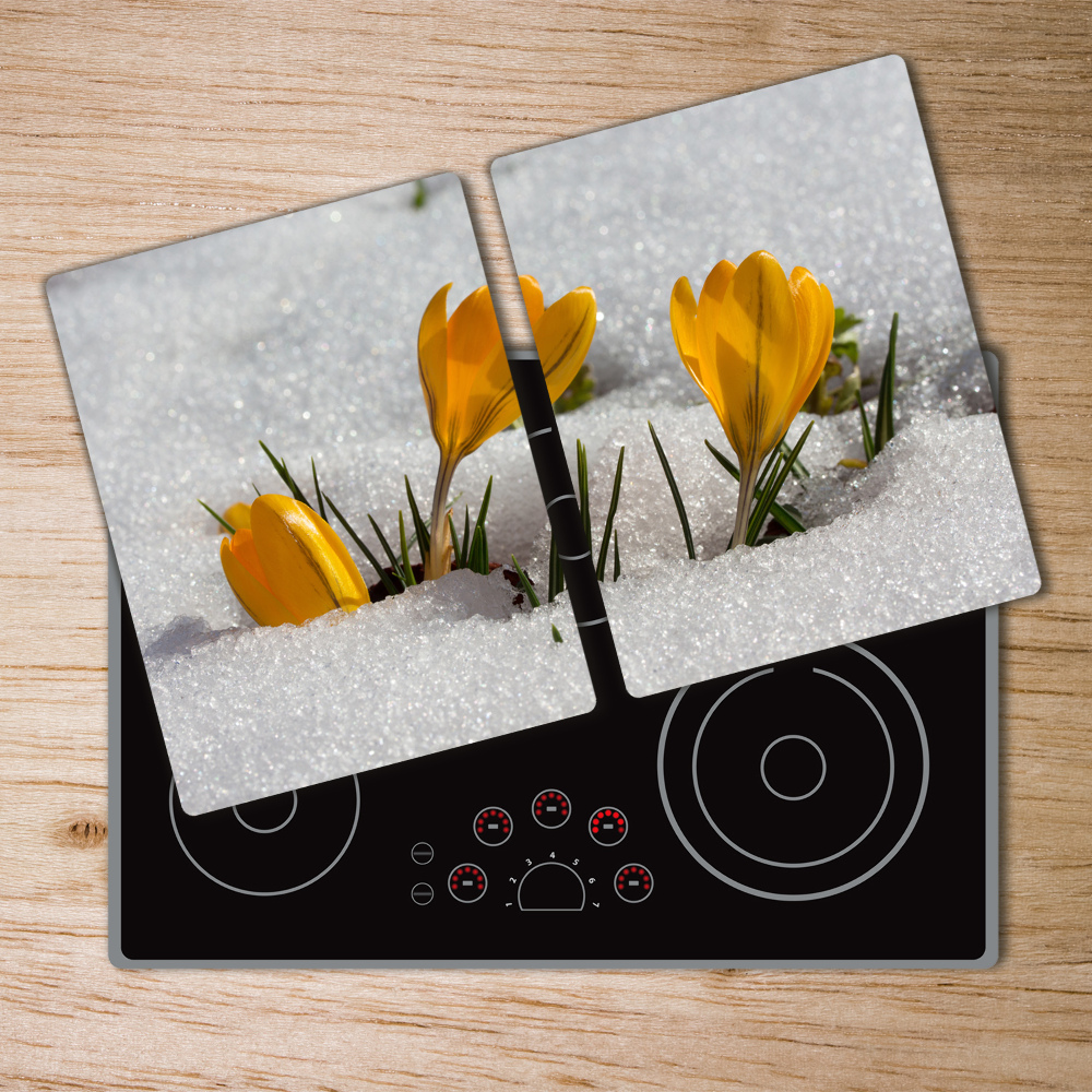 Protection pour plaque de cuisson Crocus dans la neige