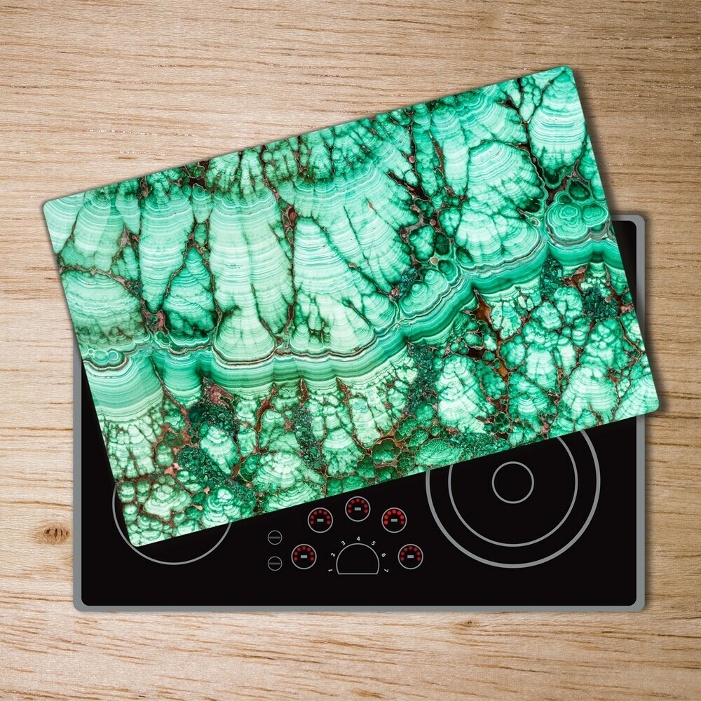 Protection plaque induction Texture de malachite