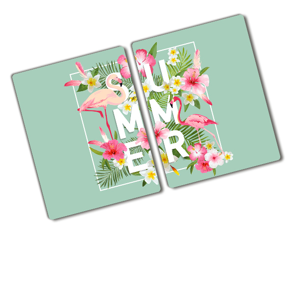 Protection plaque induction Vacances et flamants roses