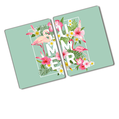 Protection plaque induction Vacances et flamants roses