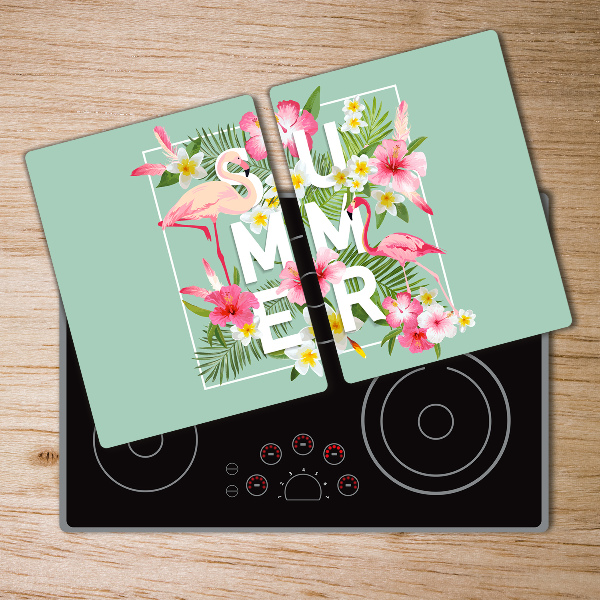 Protection plaque induction Vacances et flamants roses