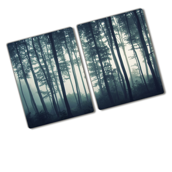 Cache plaque de cuisson Forêt dans la brume