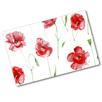 Planche à découper verre Coquelicots