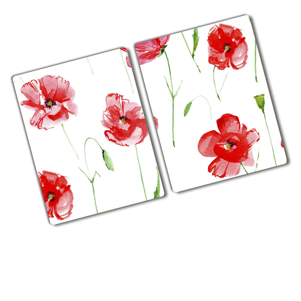 Planche à découper verre Coquelicots