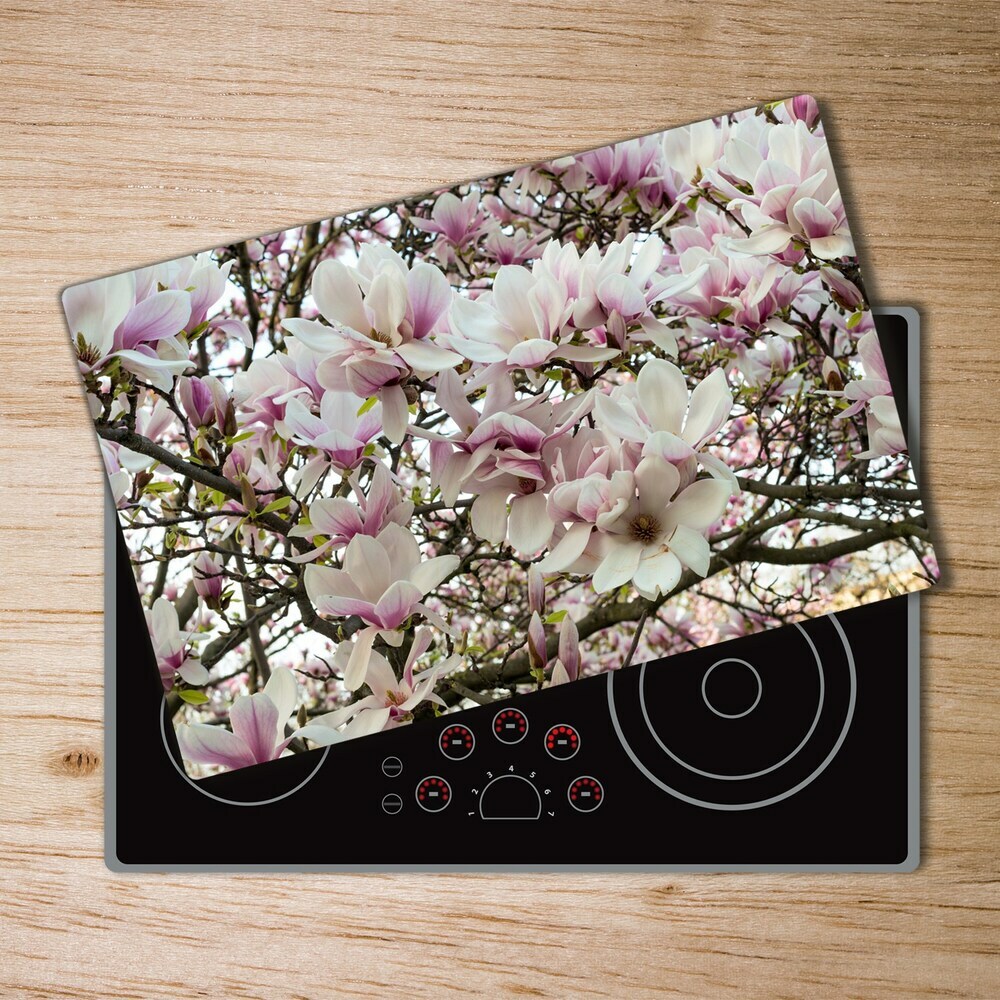 Protection pour plaque de cuisson Fleurs de magnolia