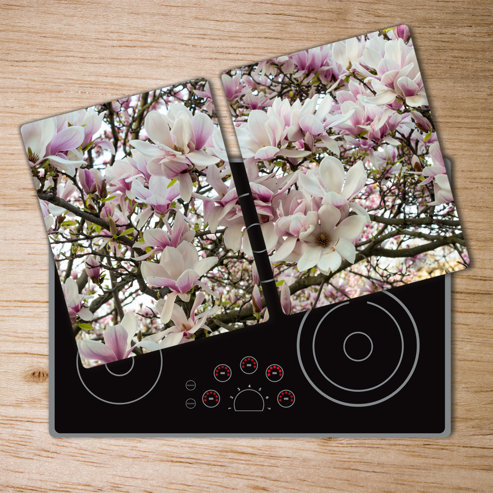 Protection pour plaque de cuisson Fleurs de magnolia