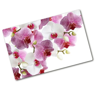 Protection pour plaque de cuisson Fleurs d'orchidées roses