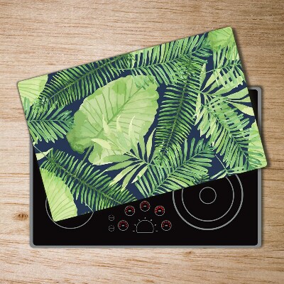 Protection pour plaque de cuisson Feuilles tropicales