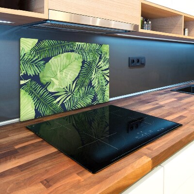 Protection pour plaque de cuisson Feuilles tropicales