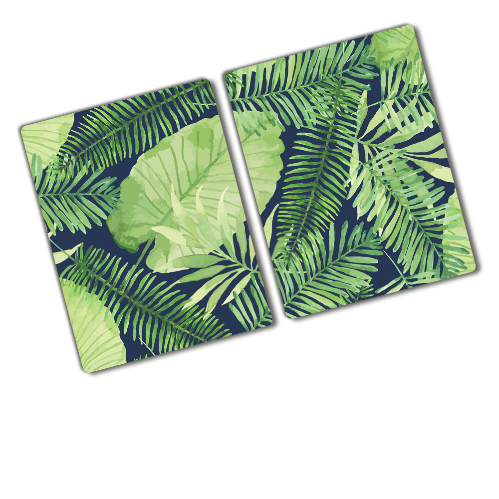 Protection pour plaque de cuisson Feuilles tropicales