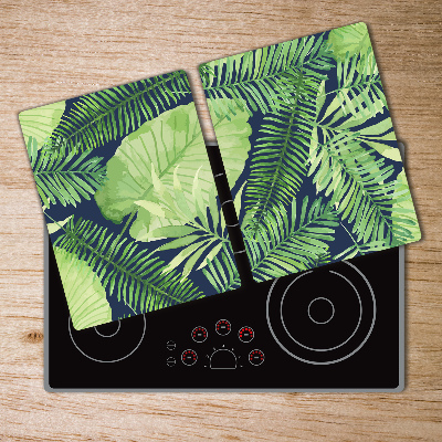 Protection pour plaque de cuisson Feuilles tropicales