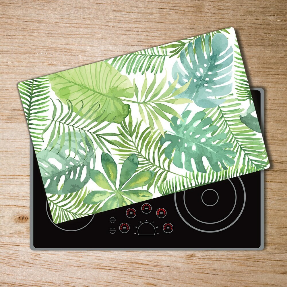 Cache plaque de cuisson Feuilles tropicales