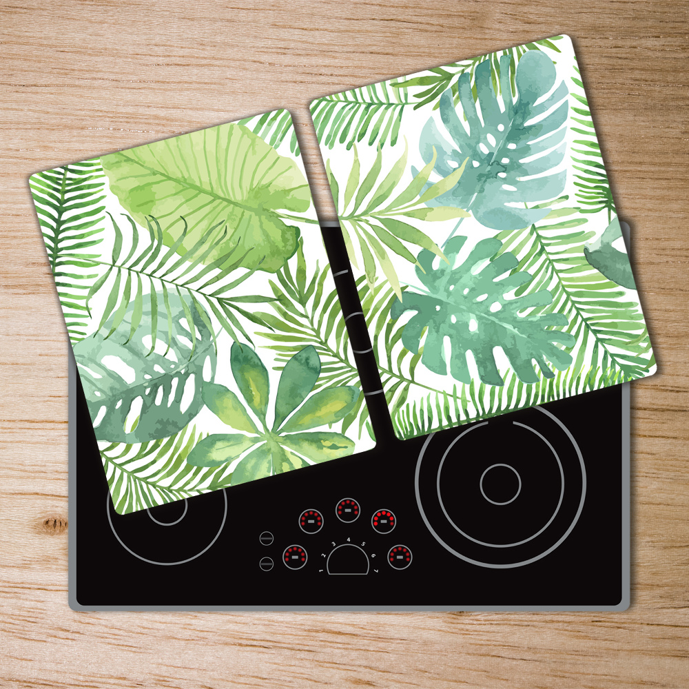 Cache plaque de cuisson Feuilles tropicales