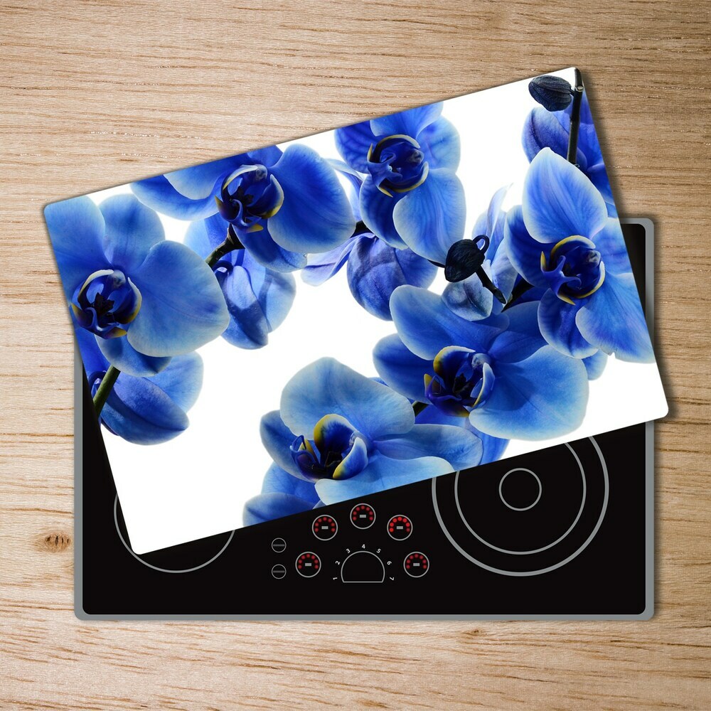 Protection pour plaque de cuisson Orchidée bleue