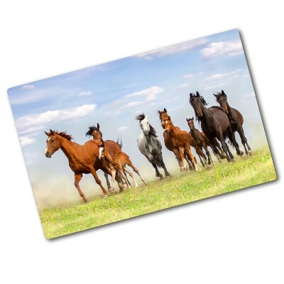 Planche à découper en verre Chevaux au galop