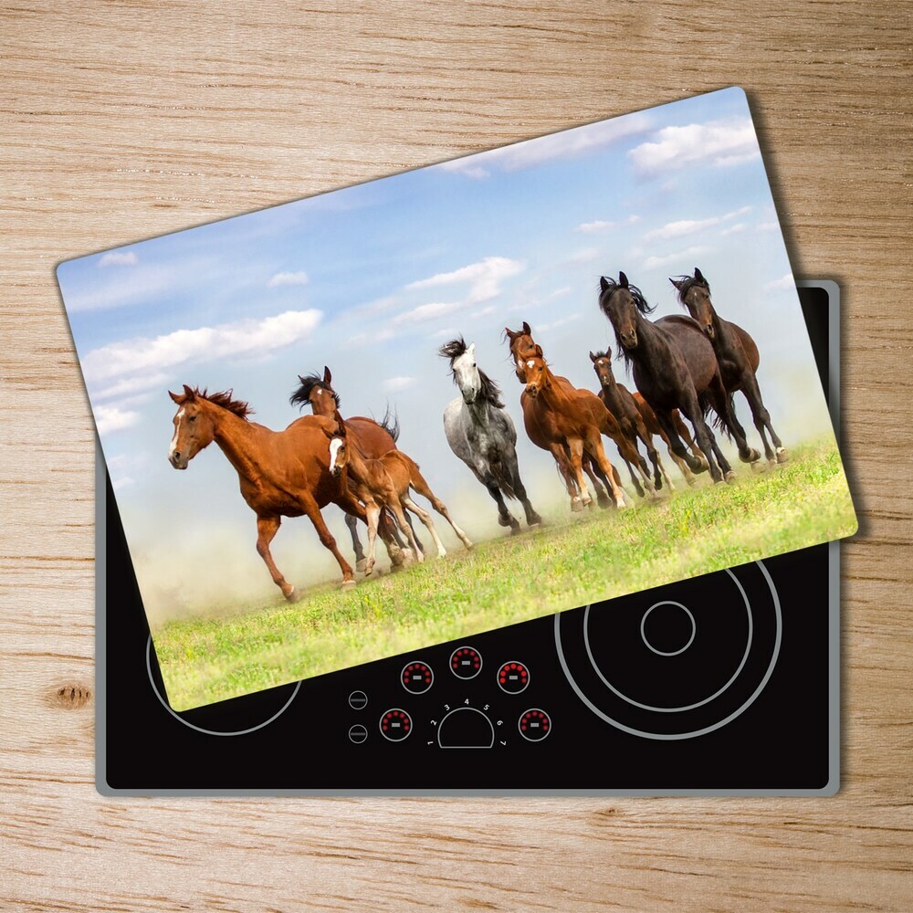 Planche à découper en verre Chevaux au galop