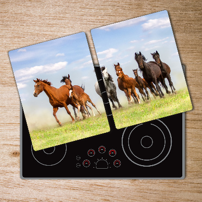 Planche à découper en verre Chevaux au galop